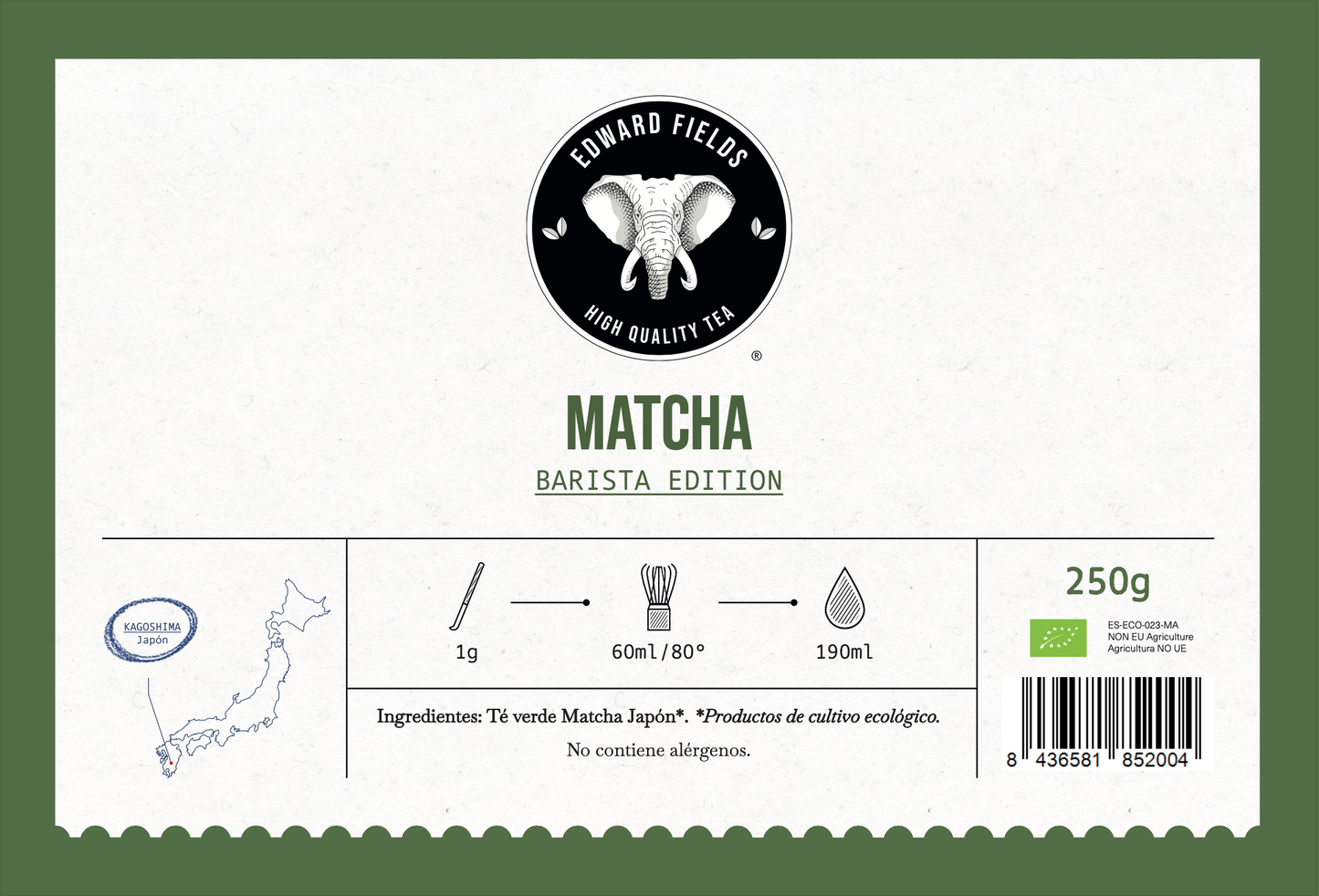 Té Matcha Barista Premium Ecológico 250g